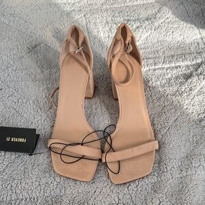 Forever 21 Nude Block Heel Sandals